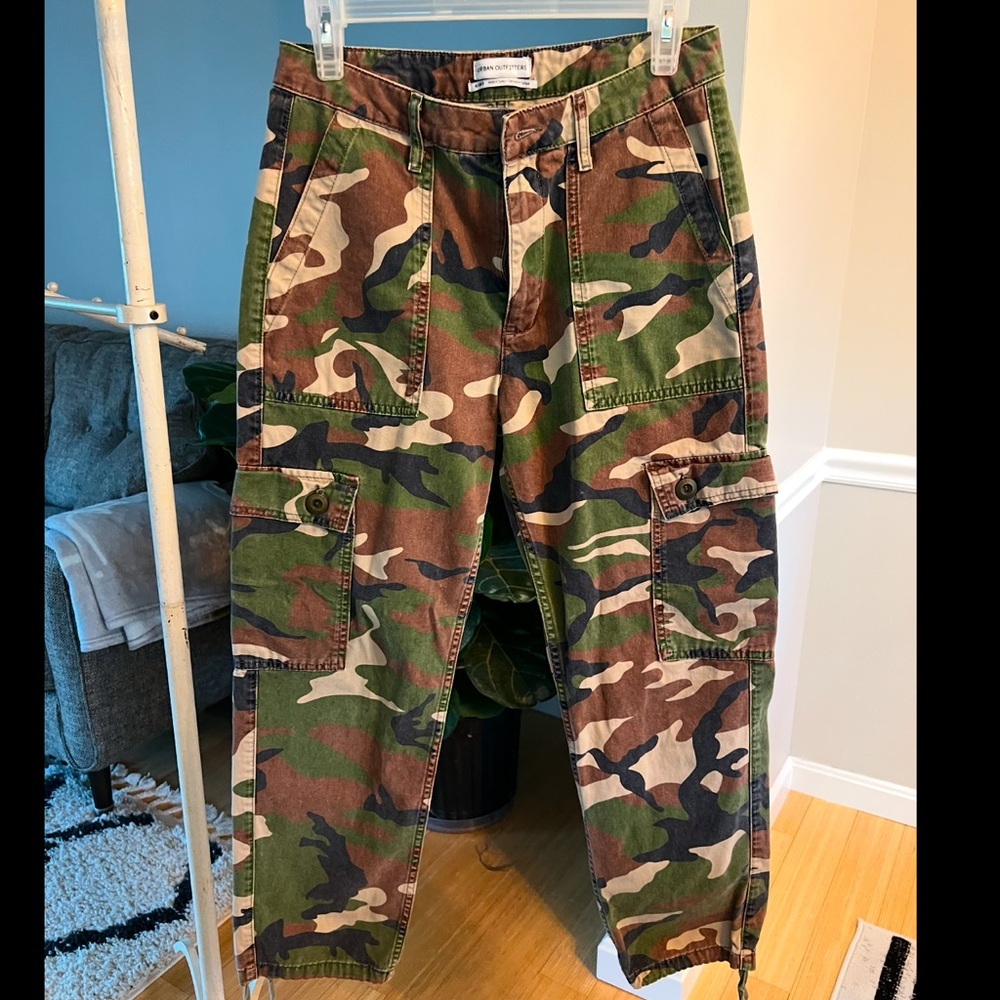 Urban Outfitters Green and Brown Camouflage cargo pants.